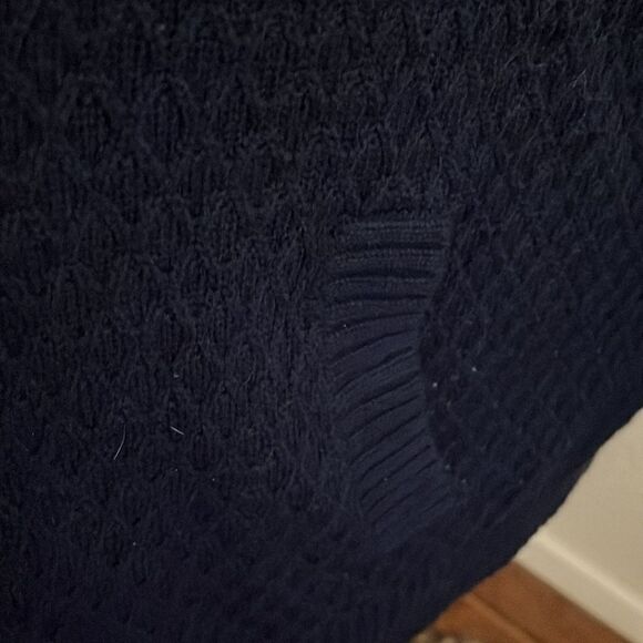 Talbots Blue Knit Open Style Pockets Cardigan Sweater Business Casual Office - Picture 8 of 10